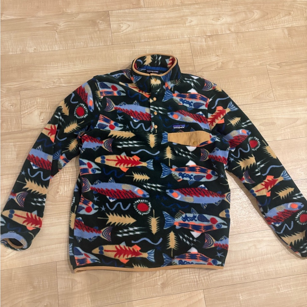 Patagonia Snap T Synchilla Men’s Salmon Energy Old Growth Green